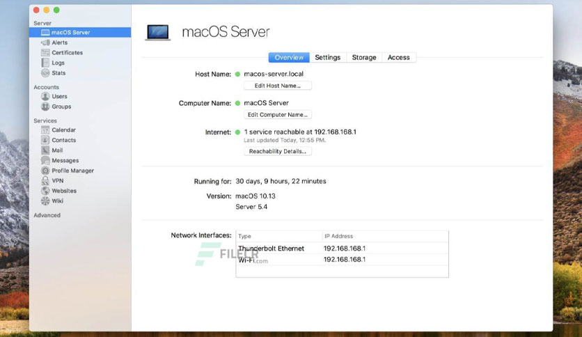 current version of mac os server